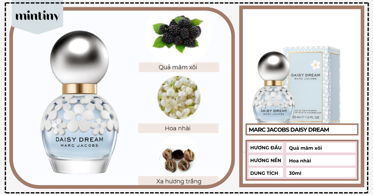 Nước hoa dành cho nữ Daisy Dream Marc Jacobs 30ml phong cách Pháp nhẹ nhàng, thơm lâu