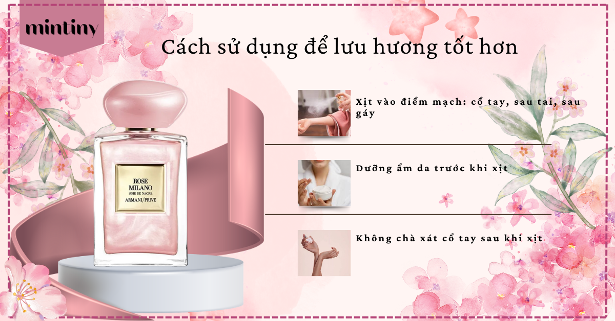 Cách lưu hương Armani Privé Rose Milano